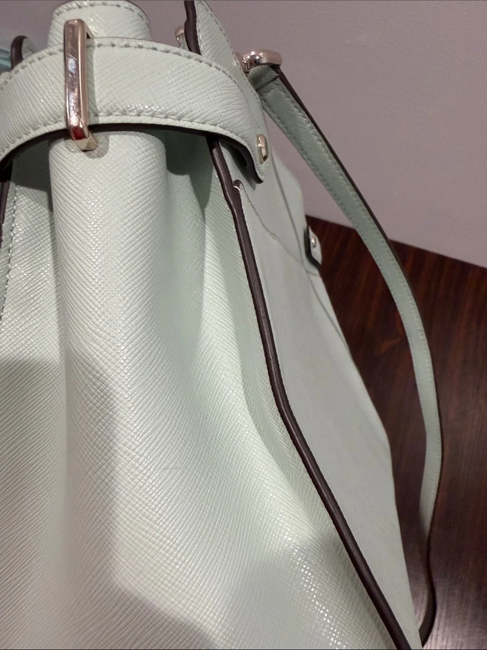Kate Spade Staci Mint Green Purse with removable strap